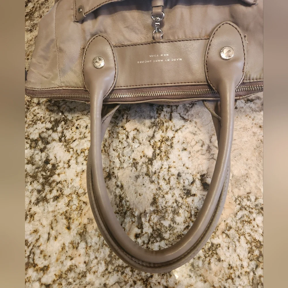 Marc by Marc Jacobs Handbag, Nylon, Elizababy Diaper Baby Tote, Tan Gray GUC